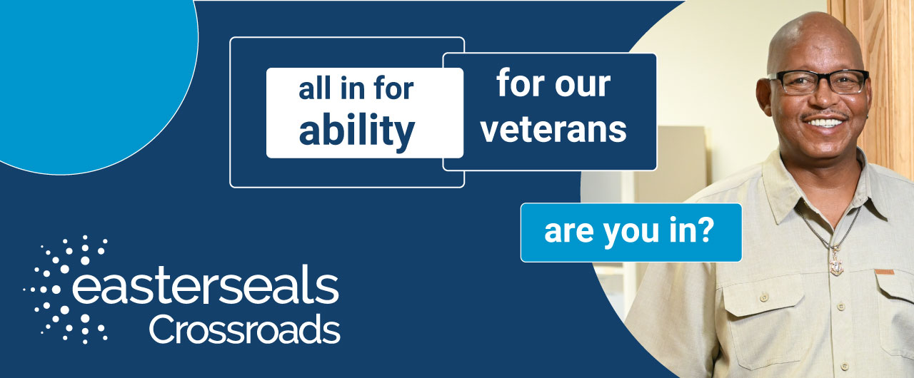 all in for ability for our veterans with image of veteran Charles
