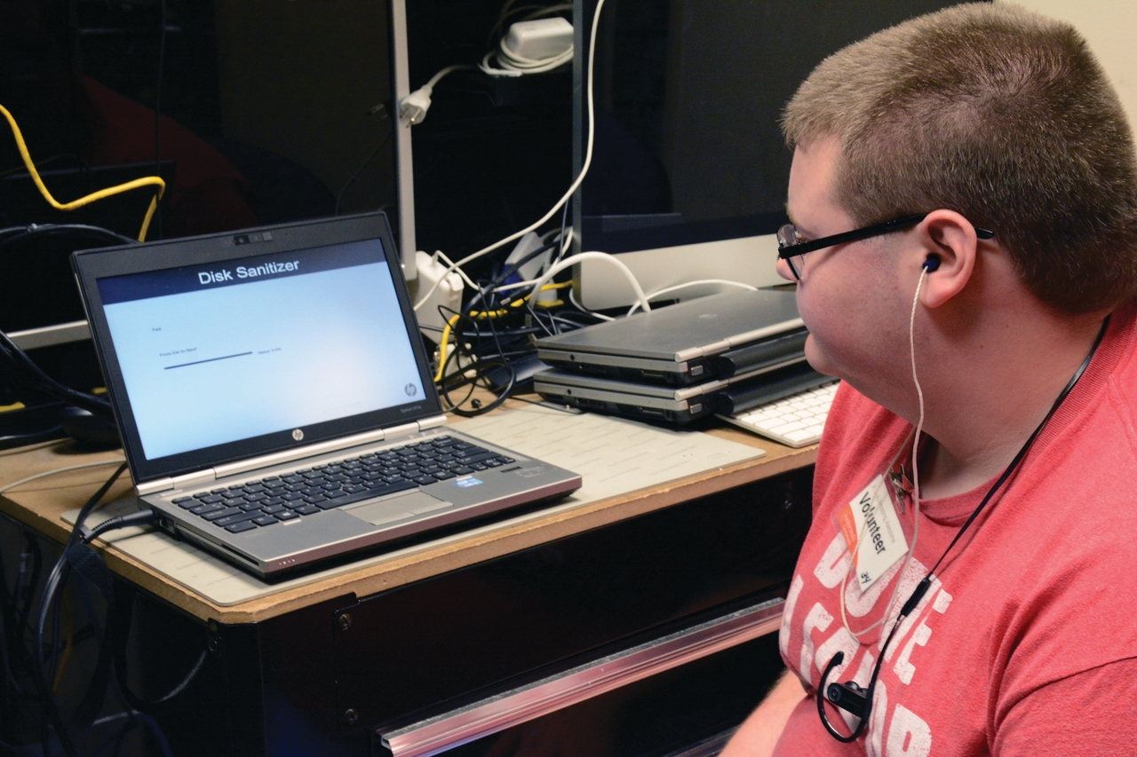 autism or adult services young man working on computers