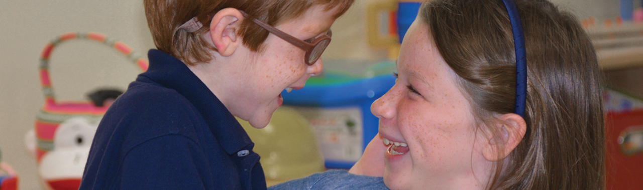 two kids laughing