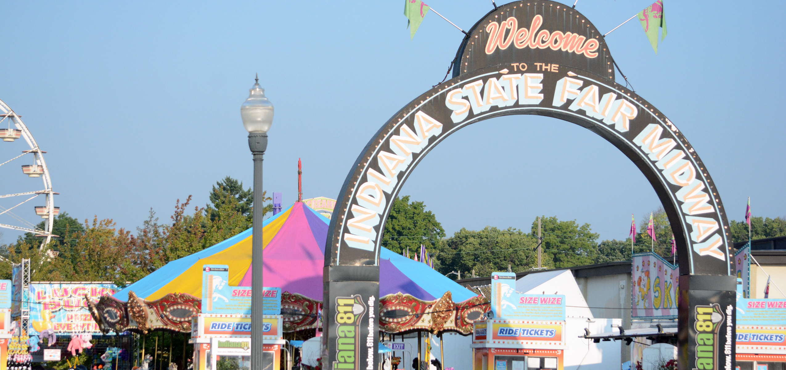 photo of the midway at the Indiana State Fair
