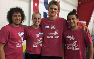 Josie Bucker with fellow iCan Bike volunteers